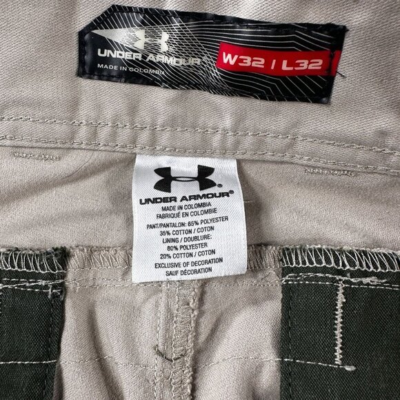 Under Armour Chino Khaki Pants Mens Drawstring Ankle Cargo Pocket Trousers - Picture 12 of 16